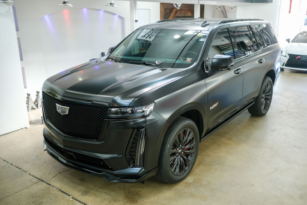 Satin Black Cadillac Escalade